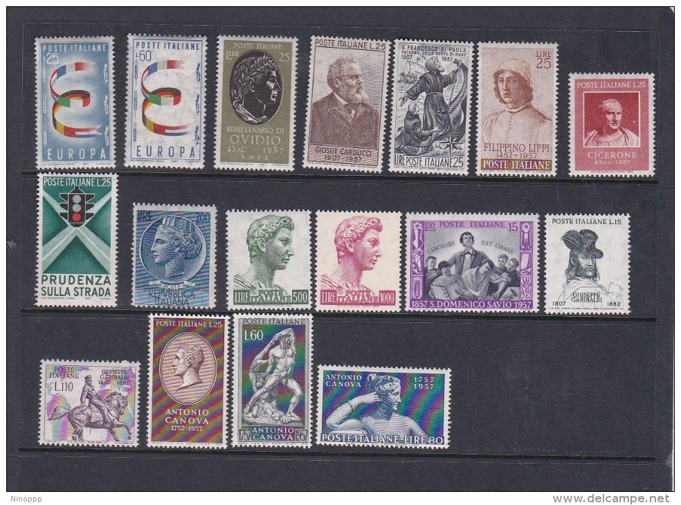 Italy 1957 17 Stamps MNH - 1946-60: Nuovi