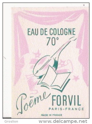 FORVIL CARTE PARFUMEE ANCIENNE "POEME" - Anciennes (jusque 1960)