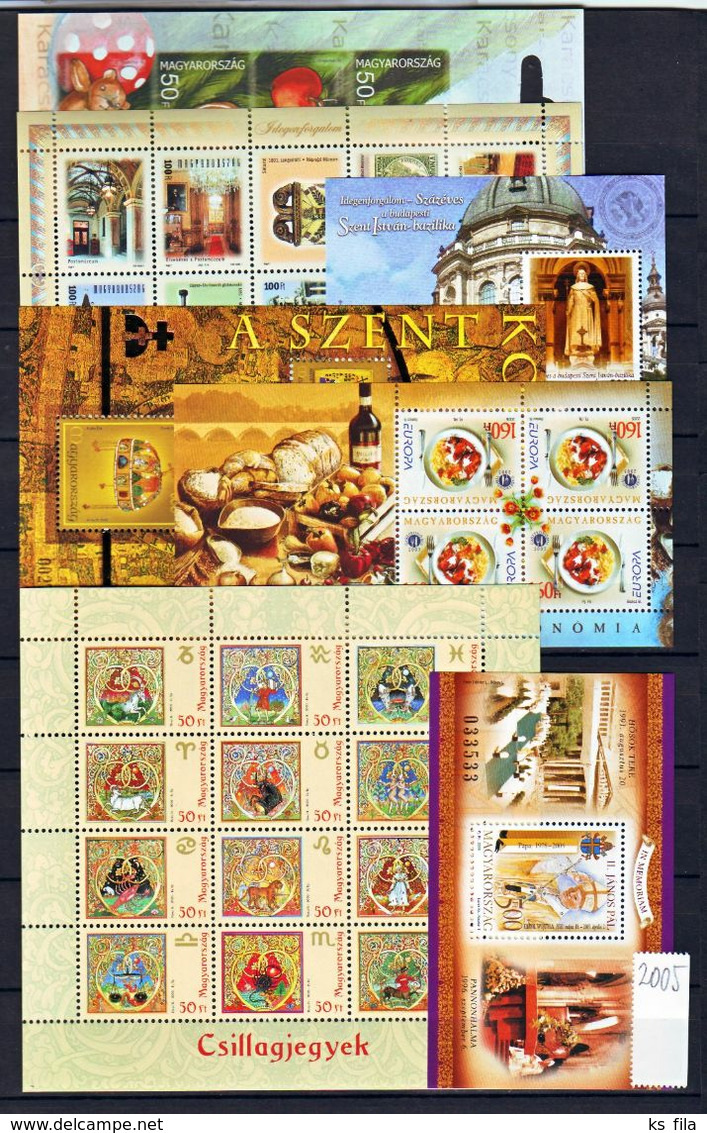 HUNGARY 2005 Full Year 29 Stamps + 11 S/s (Personalized Stamps Booklets And Special Issues Are Not Including) - Annate Complete