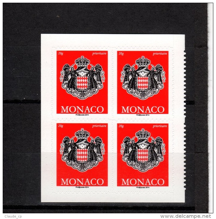 MONACO--Bloc De 4 TVP Rouge LP --Philaposte 2014-- Autocollant Issu De Carnet - Unused Stamps