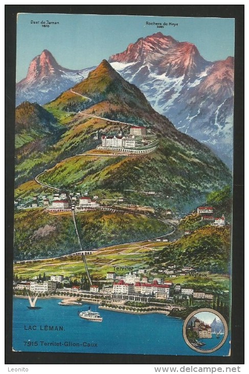 TERRITET Glion Caux Mont Fleury Veytaux Chillon Ca. 1920 - Veytaux