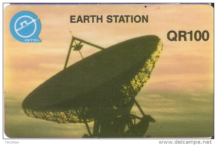 TARJETA DE QATAR DE UNA ANTENA PARABOLICA PARA SATELITES  (SATELLITE) - Astronomùia