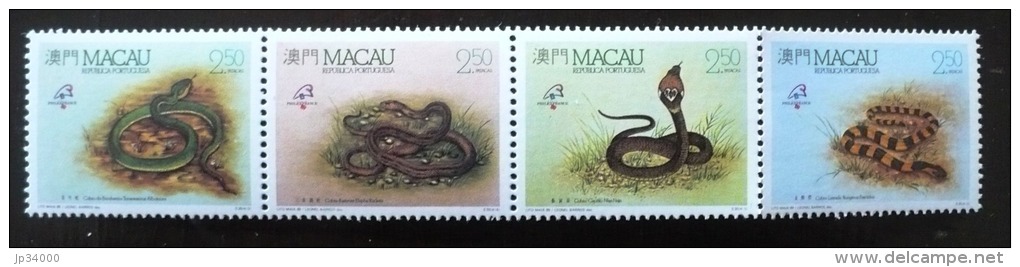 MACAU Reptiles, Philexfrance 89. Yvert N° 59/62. **. MNH - Serpents