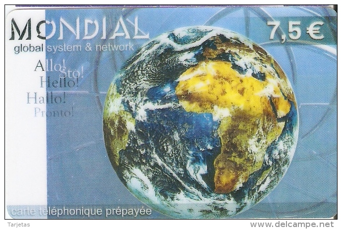 TARJETA DE FRANCIA DE LA TIERRA (GLOBO TERRAQUEO)   MONDIAL - Astronomie