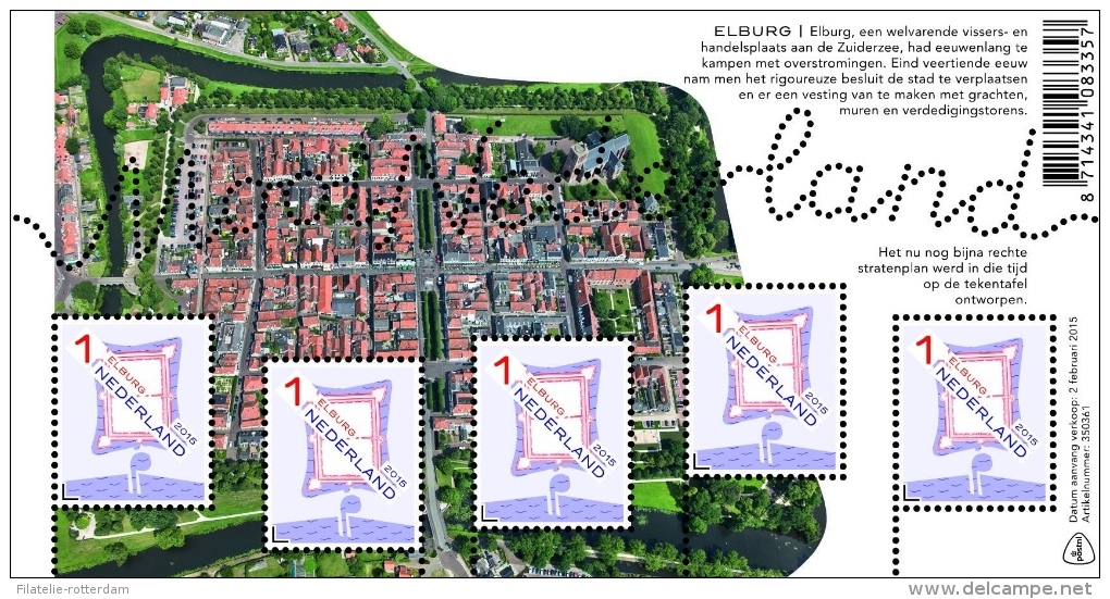 Nederland / The Netherlands - MNH / Postfris - Sheet Mooi Nederland Elburg 2015 NEW!! - Unused Stamps