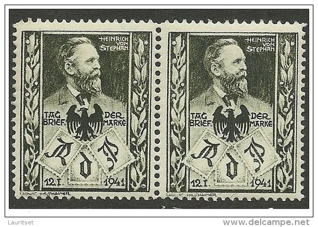 Deutschland Germany  Heinrich V. Stephan Tag Der Briefmarke 1941 MNH - Unused Stamps