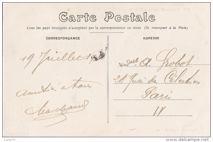 Marolles Les Braults 72 - Immeubles - Entrée Par Route De Dangeul - Cachet Postal 1910 - Marolles-les-Braults