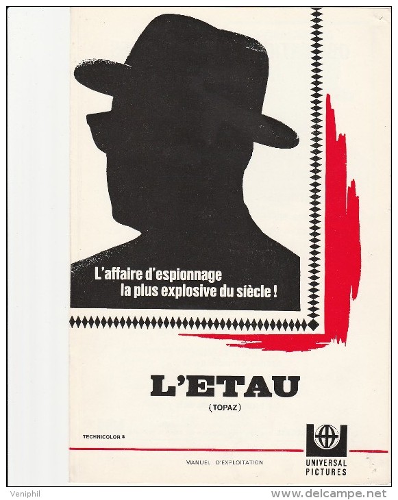 FILM L'ETAU -MANUEL D'EXPLOITATION -1969 - Publicité Cinématographique