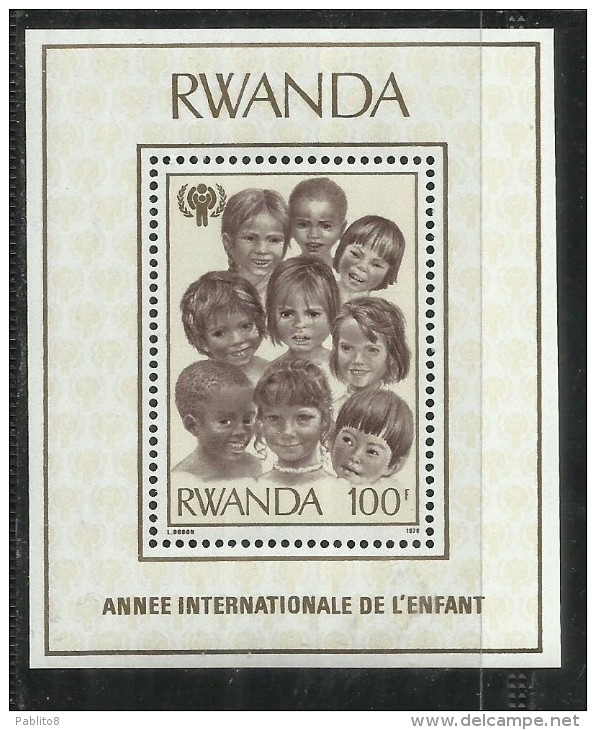 RWANDA 1979 CHILD CHILDREN YEAR BLOCK MINI SHEET ANNO INTERNAZIONALE DEL FANCIULLO BLOCCO FOGLIETTO MNH - Nuovi