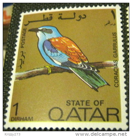 Qatar 1972 Birds Coracias Garrulus 1dh - Mint - Qatar