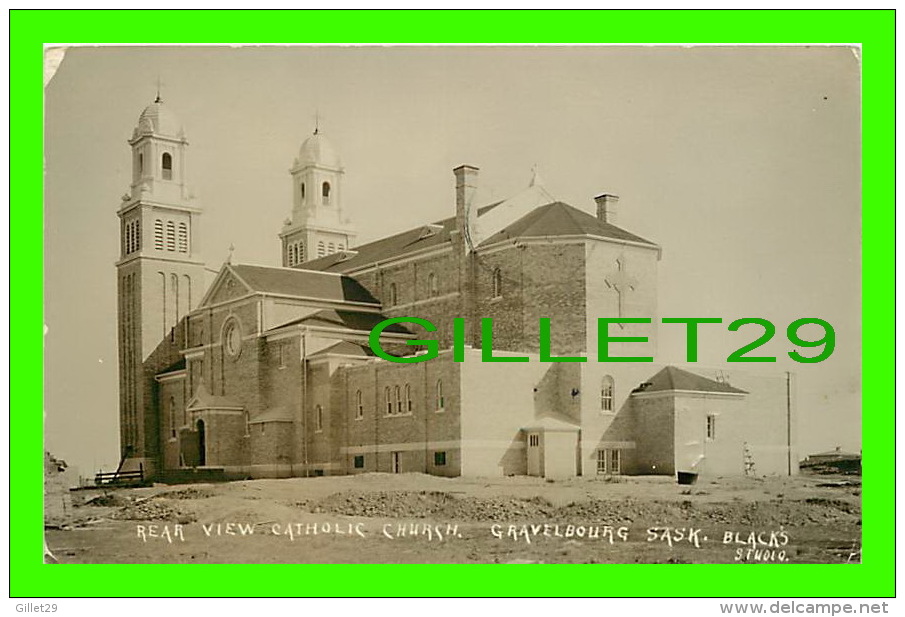 GRAVELBOURG, SASKATCHEWAN - REAR VIEW CATHOLIC CHURCH - BLACK'S STUDIO - TRAVEL IN 1919 - - Autres & Non Classés