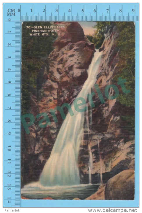 US-New Hampshire ( Glen Ellis Falls, CPSM Linen Postcard ) Recto/Verso - White Mountains