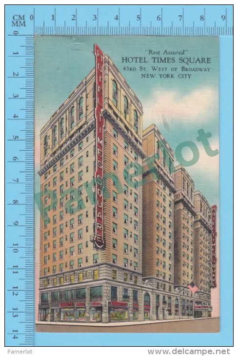 US - New York ( Hotel Times Square At Broadway, Cover New York 1949,  CPSM    Linen Postcard ) Recto/Verso - Broadway