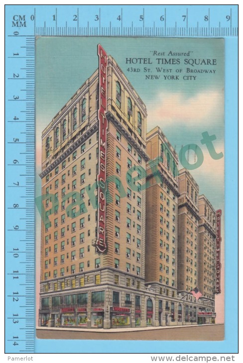 US - New York ( Hotel Times Square At Broadway, Cover Hartwood Conn,1949,  CPSM    Linen Postcard ) Recto/Verso - Broadway