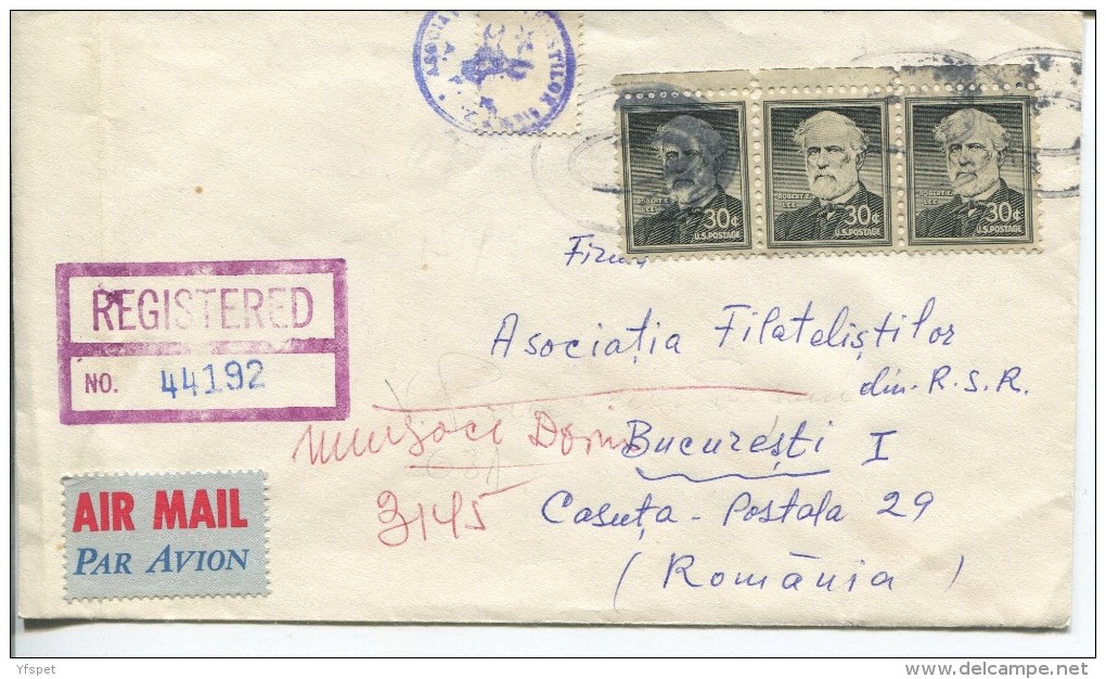 R- Letter  (44192) USA (?)   To Romania - Other & Unclassified