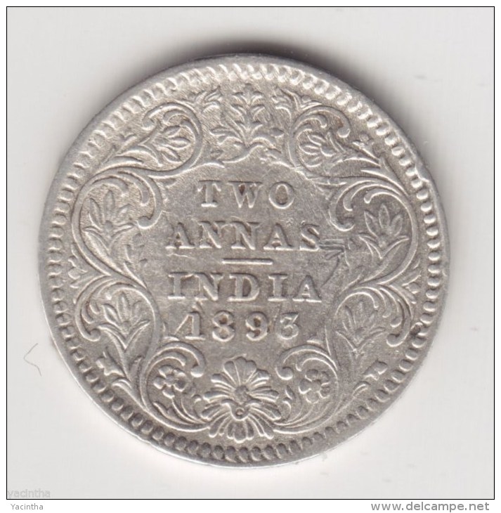 @Y@    British India 2 Annas 1893  C   High Grade  (  2825) - India