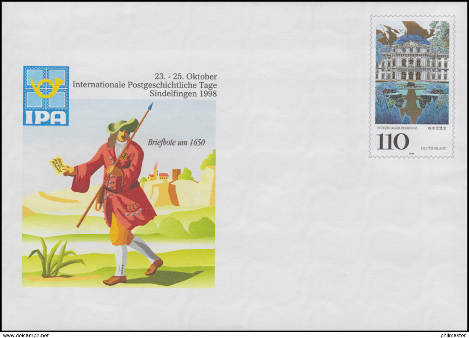 USo 4 Sindelfingen Briefbote IPA 1998, Postfrisch - Enveloppes - Neuves