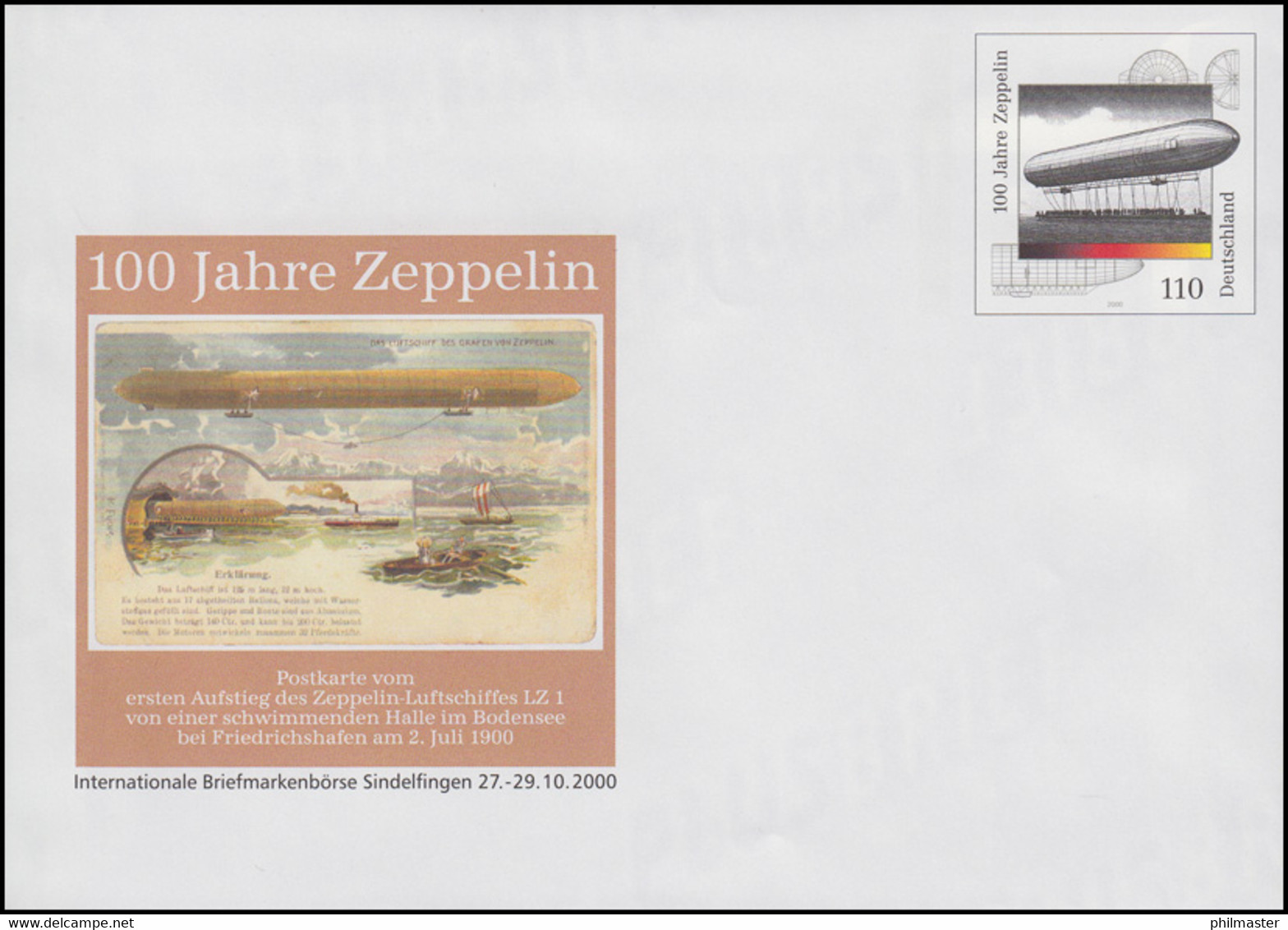 USo 17 Sindelfingen 100 Jahre Zeppelin 2000, Postfrisch - Enveloppes - Neuves