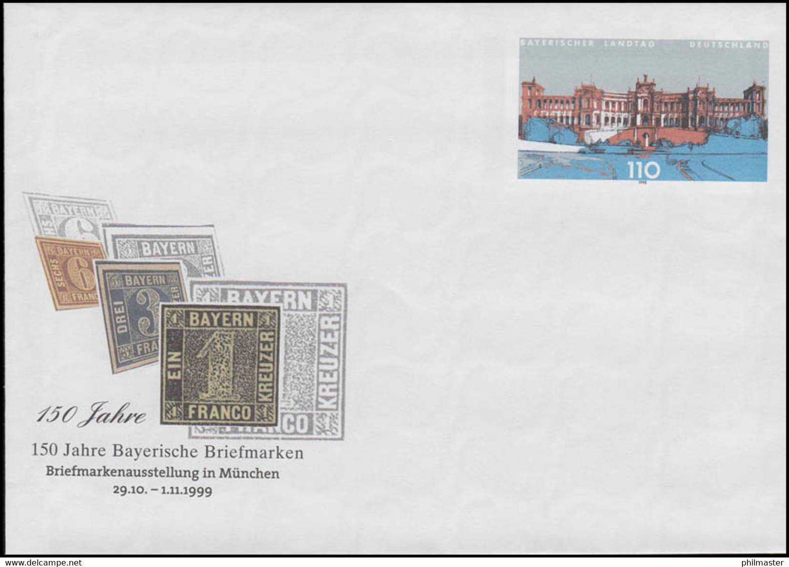 USo 11 Bayerische Briefmarken, Postfrisch - Briefomslagen - Ongebruikt