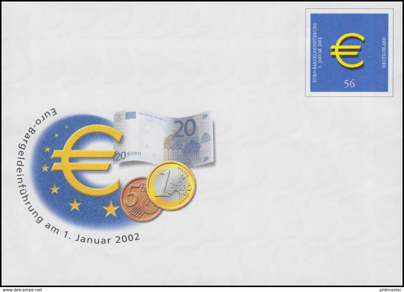 USo 33/01 Euro 2002, 35x36 Mm, Postfrisch - Briefomslagen - Ongebruikt