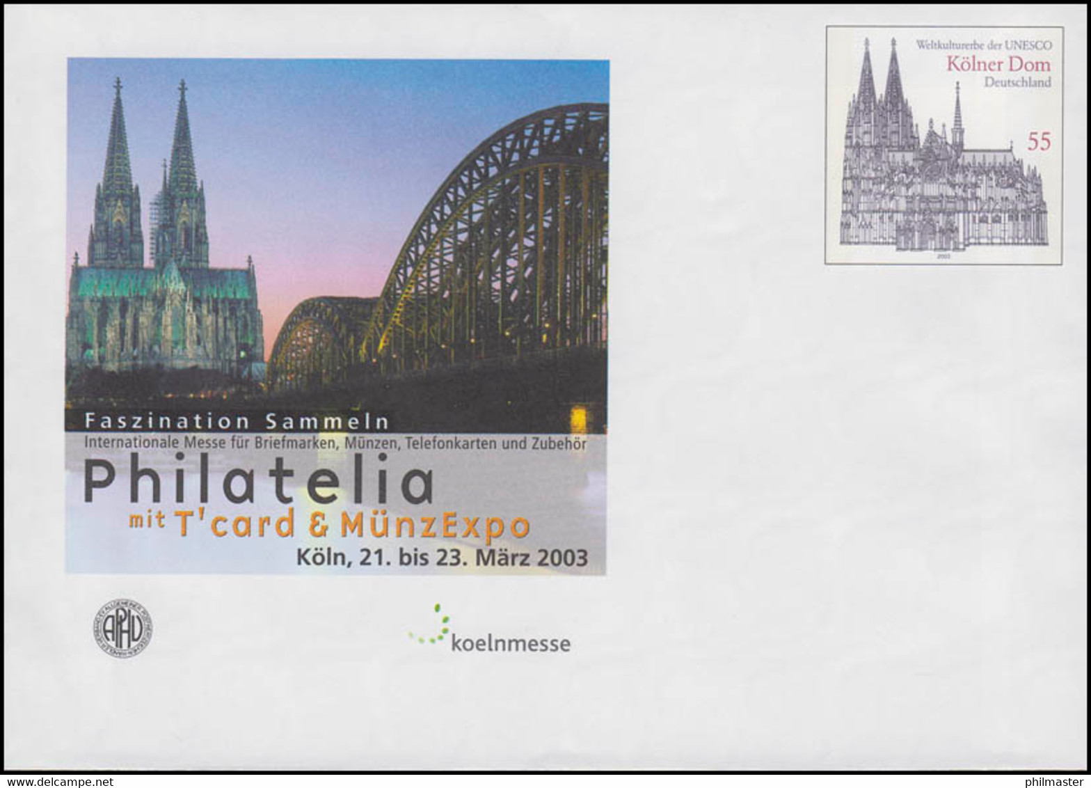 USo 55 PHILATELIA Köln 2003 Und UNESCO Kölner Dom, ** - Covers - Mint