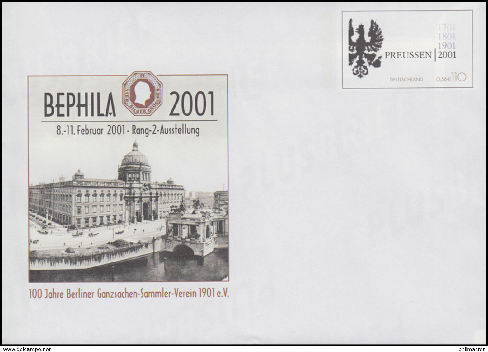 USo 23 BEPHILA Berlin - 300 Jahre Preußen 2001, Postfrisch - Enveloppes - Neuves