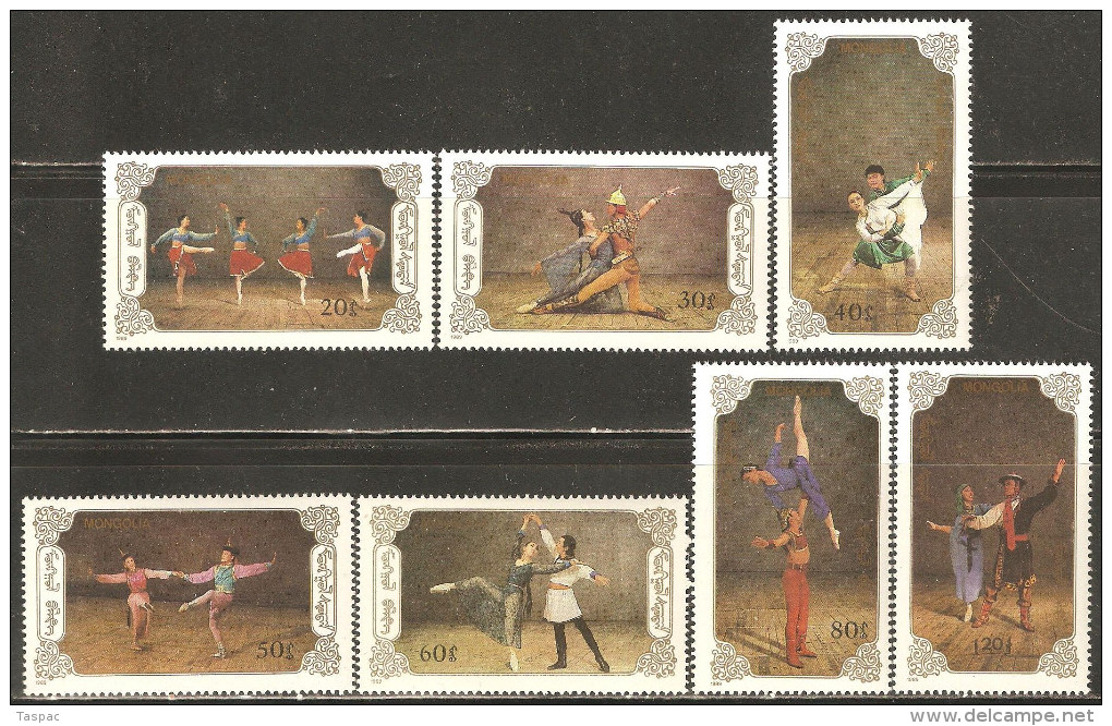 Mongolia 1989 Mi# 2025-2031 ** MNH - Mongolian Ballet - Theatre