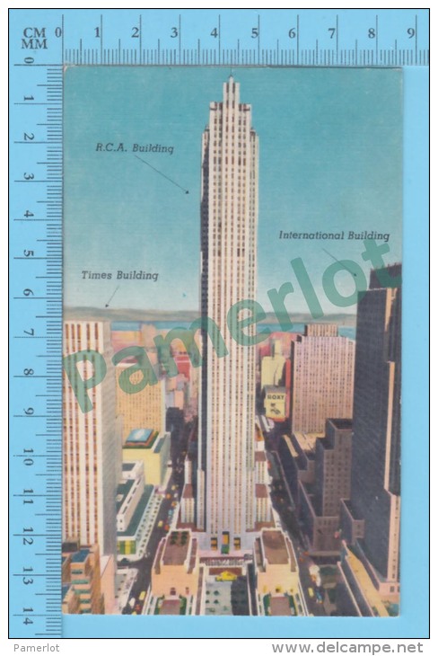 US New York ( RCA, International, Times Bildings,  CPSM    Linen Postcard ) Recto/Verso - Broadway