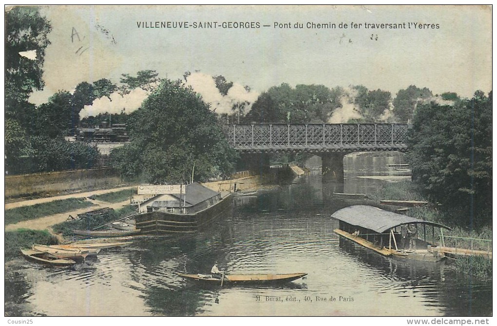 94 VILLENEUVE SAINT GEORGES - Pont Du Chemin De Fer Traversant L'Yerres - Villeneuve Saint Georges