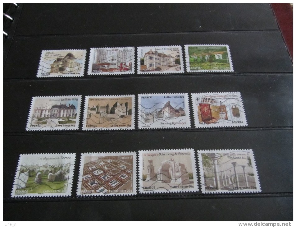 Série Timbres Oblitérérés Adhésifs 2013 (Le Patrimoine De France) - Other & Unclassified