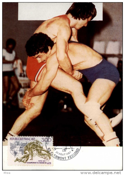 SPORTS - LUTTE - Carte Philatélique - Carte Premier Jour - Clermont-Ferrand - 1987 - Wrestling