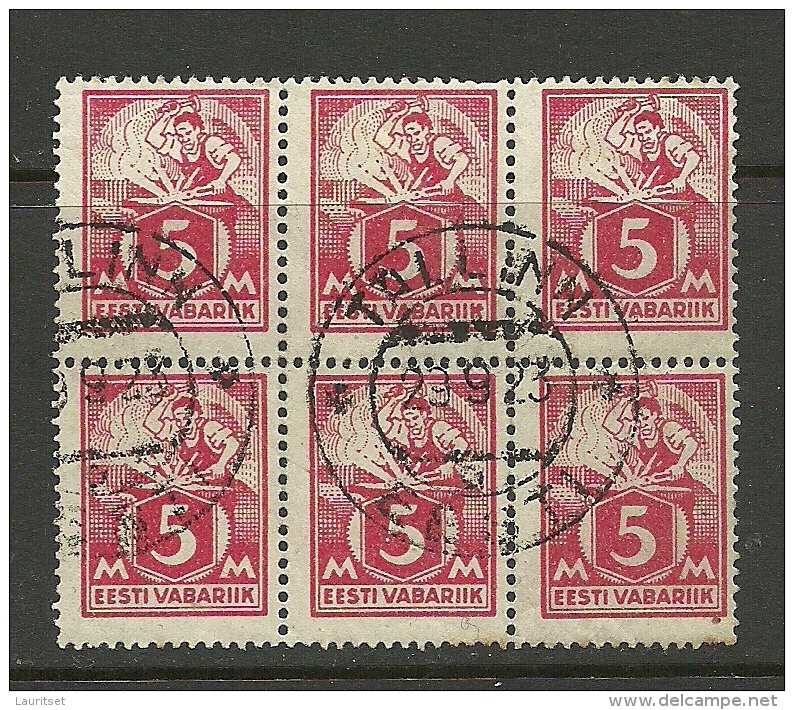 Estland Estonia 1922 Michel 37 A Als 6-Block O - Estland