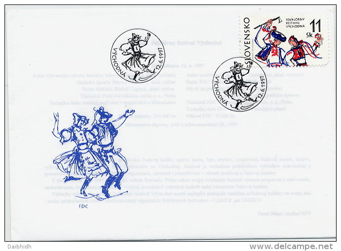 SLOVAKIA 1997 Folklore Festival  FDC With Stamp Ex Block.  Michel 279 - FDC