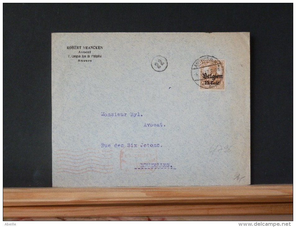 B/4796    LETTRE  CENSURE ANTWERPEN - Other & Unclassified