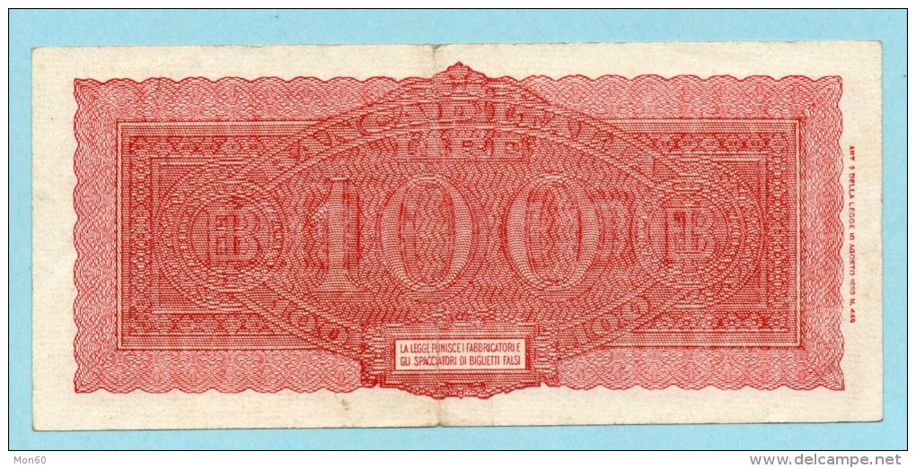 BANCONOTA ITALIA - LIRE 100, CENTO LIRE (10-12-1944) BB - Altri & Non Classificati