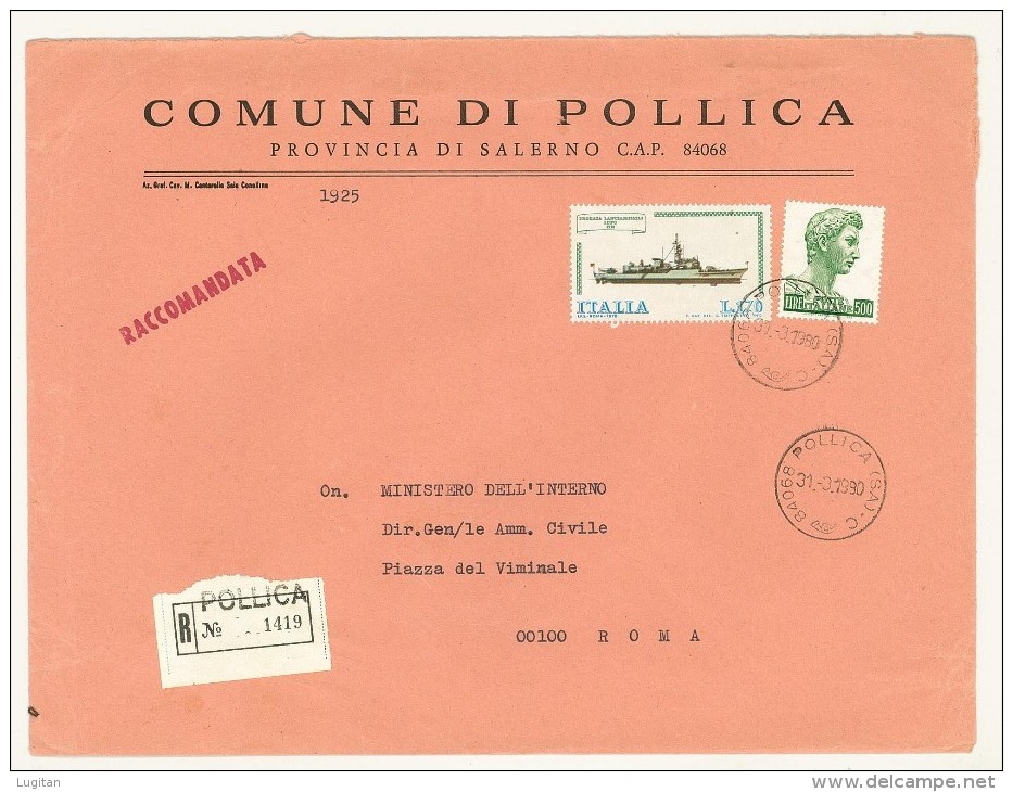 CAP 84068 - POLLICA - SA  - RACC   - CAMPANIA -  ANNO 1980 - F.TO 18 X 24  - STORIA DEI COMUNI D'ITALIA - Collections