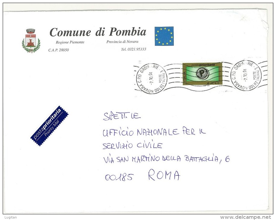 CAP 28050 - POMBIA - NO  - PP  - PIEMONTE -  ANNO 2004 - F.TO 18 X 24  - STORIA DEI COMUNI D'ITALIA - Collections