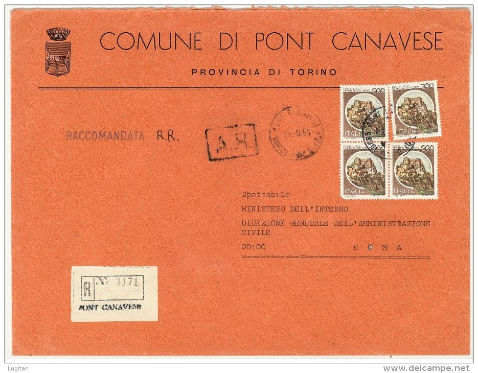 CAP 10085 - PONT CANAVESE - TO  - RACC - PIEMONTE -  ANNO 1981 - F.TO 18 X 24  - STORIA DEI COMUNI D'ITALIA - Collections