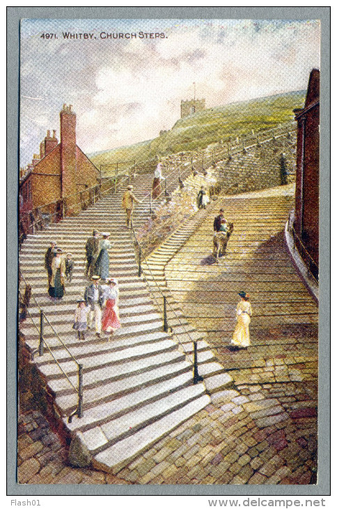 Church Steps - Whitby, North Yorkshire, England UK Great Britain - The Photocrom Co Ltd  C1910-20 - Whitby