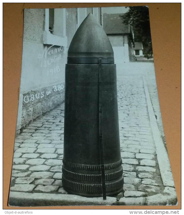 Cpa Carte Photo Obus De 380 Mm Bombardement De Nancy Le 13 Aout 1916 Carte Postale Militaire 1914 - 1918 Lorraine 54 - Matériel