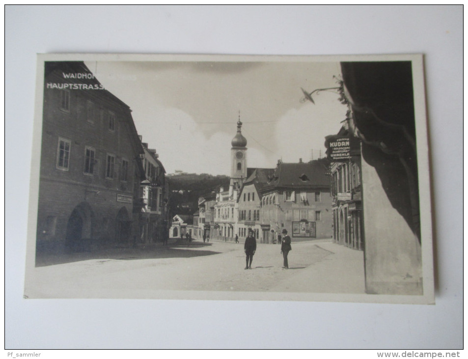 AK 1925. Österreich. Waidhofen A. D. Ybbs. Echtfoto. Hauptstrasse. Goldschmied Franz Kudrna. Tolle Karte - Waidhofen An Der Ybbs