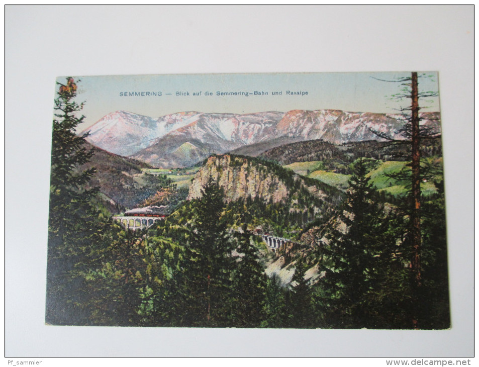 AK 1917 Österreich. Semmering - Blick Auf Die Semmering Bahn Und Raxaple. Kunstverlag S. Frank, Graz - Semmering