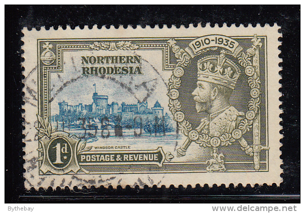 Northern Rhodesia Used Scott #18 1p Windsor Castle - 1935 Silver Jubilee - Rodesia Del Norte (...-1963)