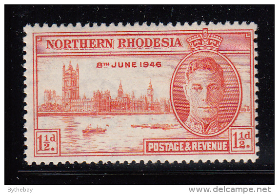 Northern Rhodesia MNH Scott #46a 1 1/2p Peace Issue Perf 13 1/2 - Rhodésie Du Nord (...-1963)