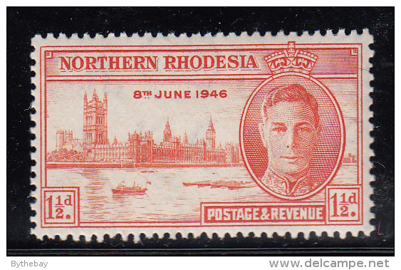 Northern Rhodesia MNH Scott #46a 1 1/2p Peace Issue Perf 13 1/2 - Northern Rhodesia (...-1963)