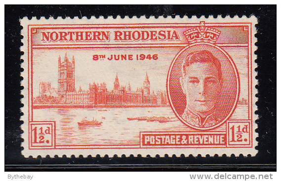 Northern Rhodesia Unused Scott #46a 1 1/2p Peace Issue Perf 13 1/2 - Rhodésie Du Nord (...-1963)
