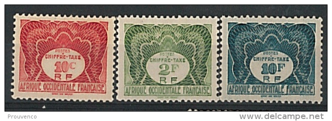 FRANCE  COLONIES AEF   TAXE  1 - 5 -9  NEUFS  *     TB - Ungebraucht