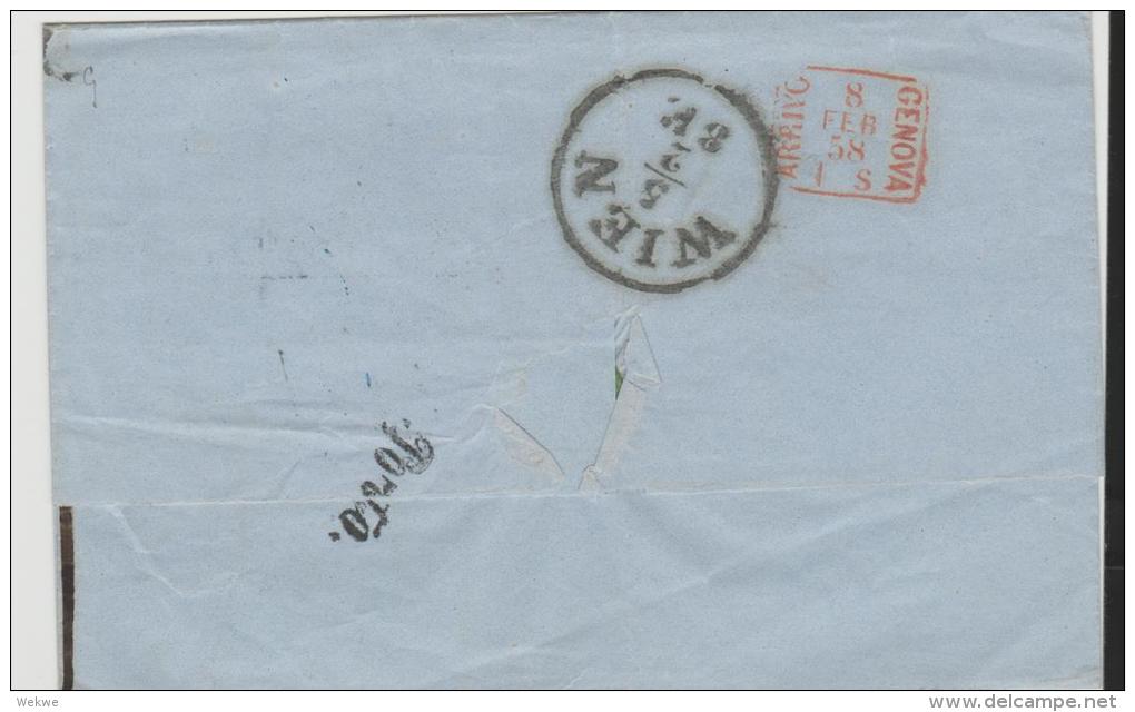 Rl172a/ RUSSLAND -  D. A. A. L. Auf Brief Odessa Nach Genua, Taxvermerke Handschriftlich  1858 - Briefe U. Dokumente