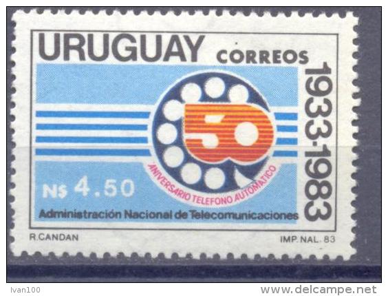 1983. Uruguay, Mich.1686, 50y Of National Administration Of Telecommunication, 1v, Mint/** - Uruguay