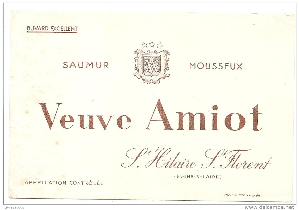 Buvard Veuve Amiot Saumur Mousseux Veuve Amiot St Hilaire St Florent - Liquor & Beer